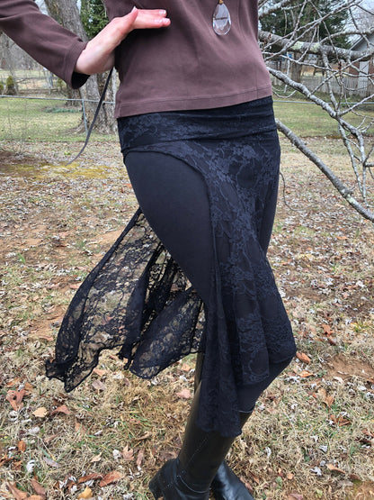 Alexa Layering Skirt in Stretch Lace, Lingerie, Burlesque, Bellydance, Salsa, Priestess, Goddess, Fairy, Angel, Tribal Costume, ATS