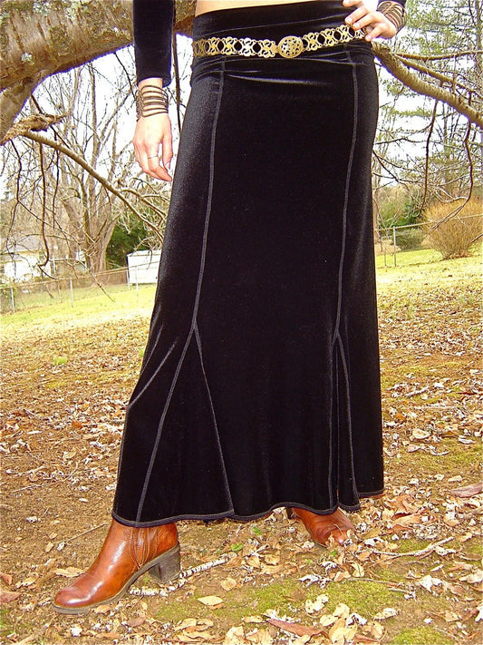 Jaia Maxi Mermaid, Velvet Pencil Skirt, Stretch Red or Choc Brown, Formal, Elegant, Gothic, Royal, Goth Queen, Steampunk, Evening Wear