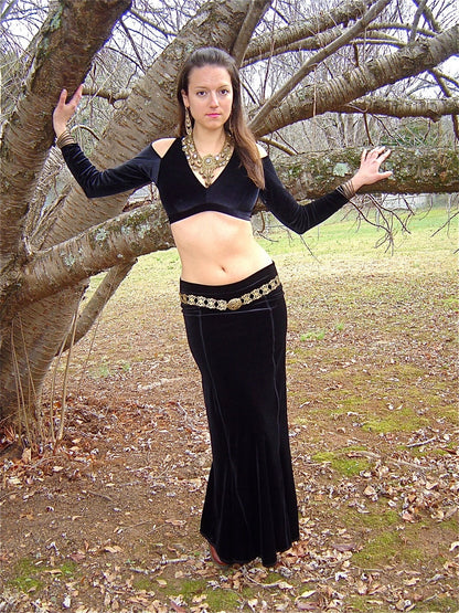 Jaia Maxi Mermaid, Velvet Pencil Skirt, Stretch Red or Choc Brown, Formal, Elegant, Gothic, Royal, Goth Queen, Steampunk, Evening Wear