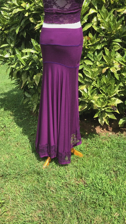 High-Low Stretch Waterfall Skirt