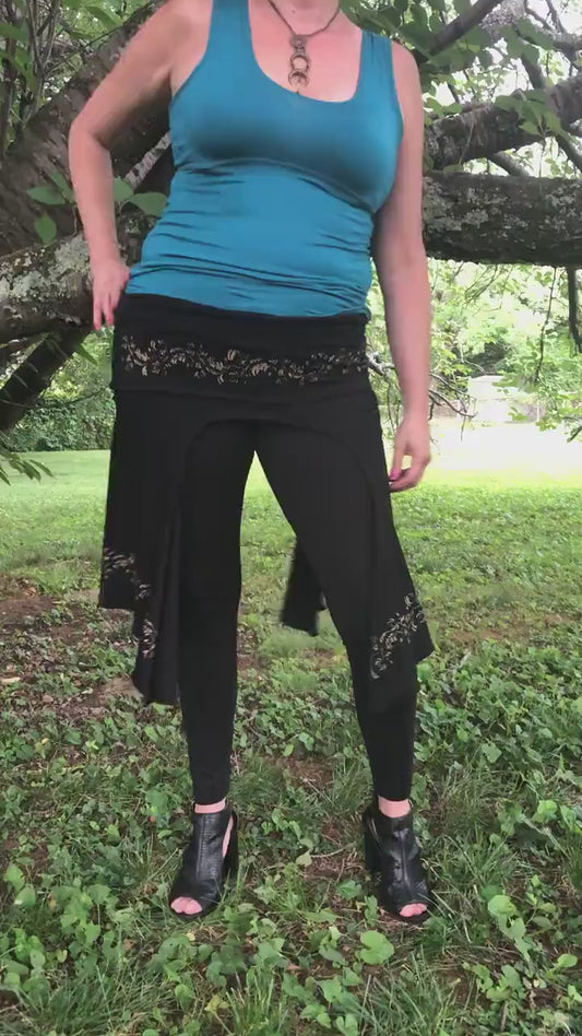 Alexa Layering Danceskirt Handprinted, Tribal Belly Dance, Salsa, Fairy Costume, Theatre, Circus, Performance skirt, Other Colors